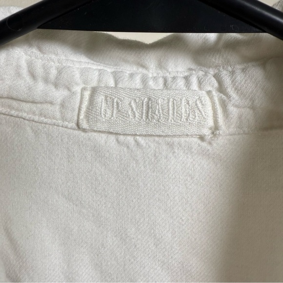 CP Shades Rooney Boxy Crop Blouse in White Cotton Voile Size Large - Picture 4 of 7